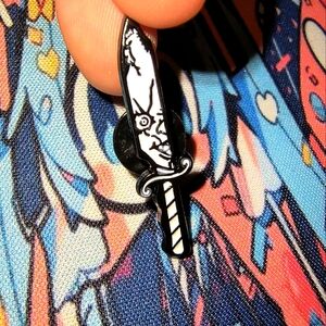 Women’s Accessories Black and White Chucky Knife Enamel Pin Brooch